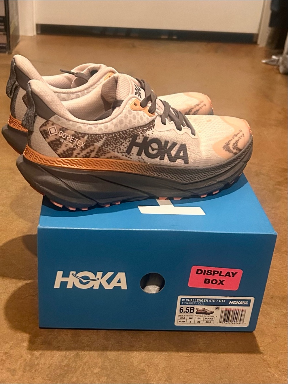 Hoka Women's Trail Shoes in Pink, Gray & Orange Accents